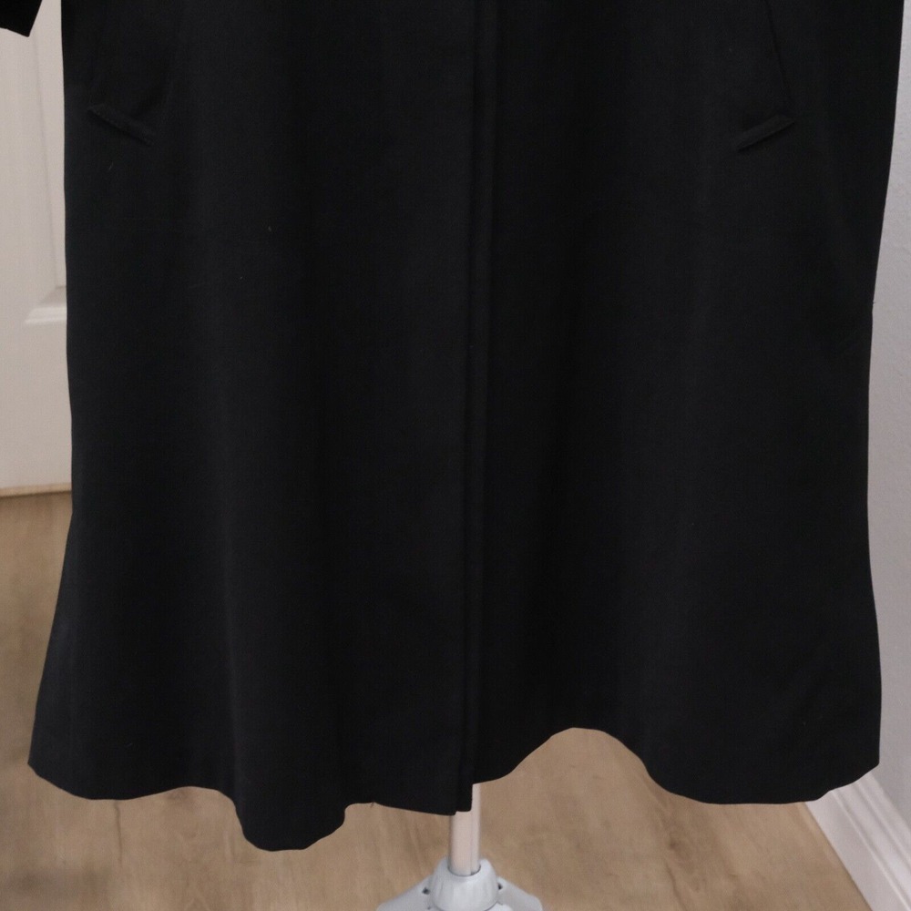 Gallery Womens Long Sleeve Button Black Trench Coat Jacket Size 10P Polyester - Picture 10 of 11